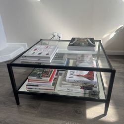 Portishead Glass 4 Legs Coffee Table & Storage