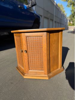 Walnut Hexagonal End Table Mid Century Modern