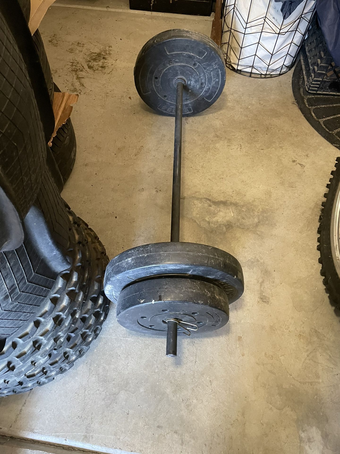 Weights With Bar 2 25lbs And 2 15 Lbs