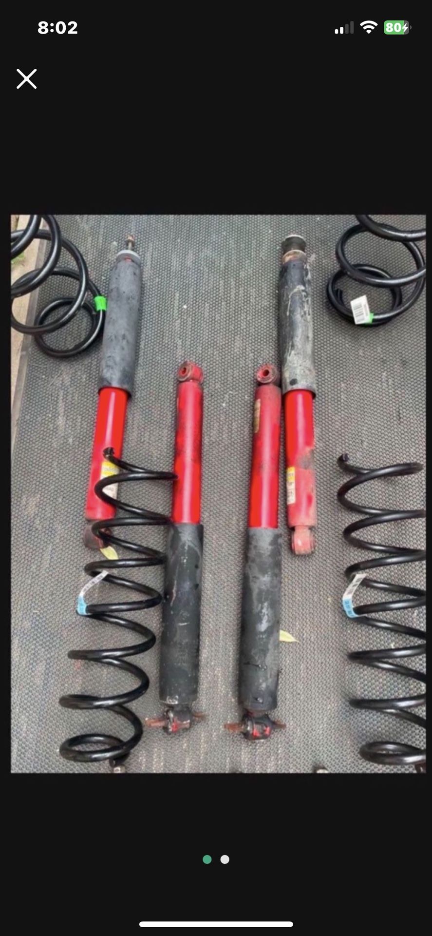 $160 - 2009 - 2017 Jeep Rubicon Sahara Model Gas Charged Shocks Springs