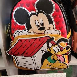 Mickey Mouse And Pluto Backpack 