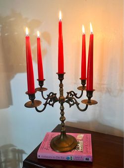 Rare Vintage Koch Originals Baroque Brass Candelabra Prototype with Candles