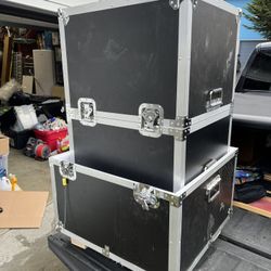 Two Wood And Metal Boxes