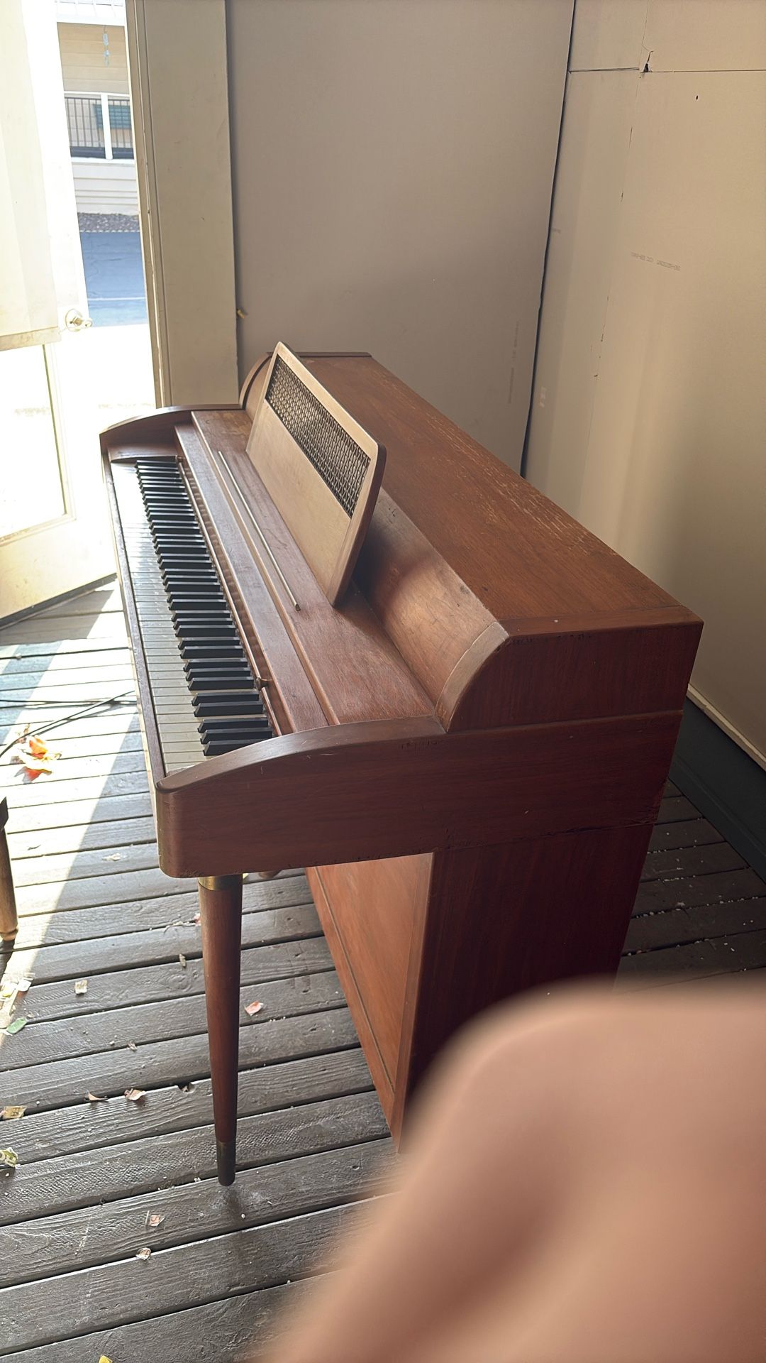 Wooden Piano And Stool
