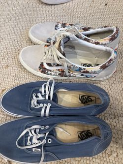 2 Pairs Vans Sneakers – Casual Skate Shoes Size 14 Men’s