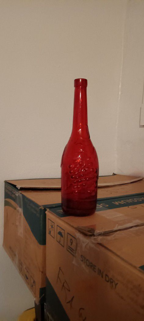 Antique Red Wine Bottle 