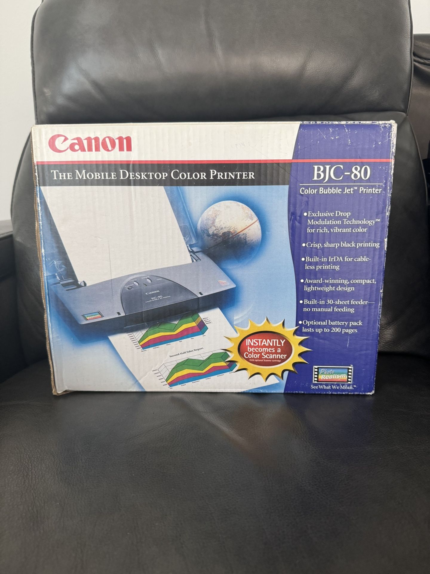 Canon The Mobile Desktop Color Printer BJC-80 Color Bubble Jet Printer - New