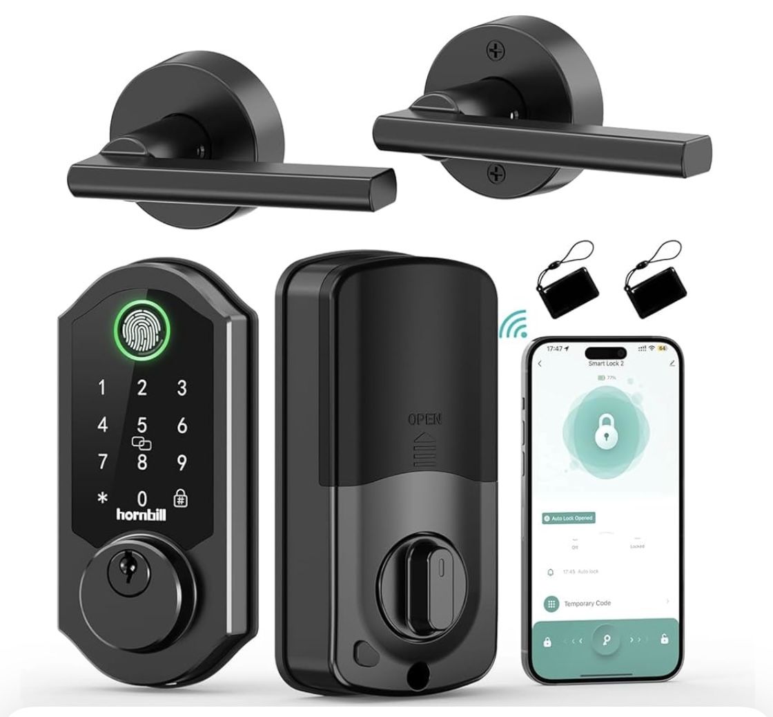 Smart Front Lock Set Fingerprint: Hornbill WiFi Deadbolt with Code App ...