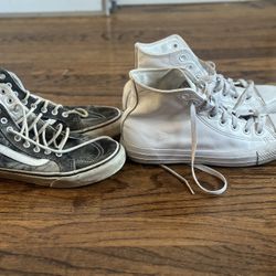 Two Pairs High Tops. Mens 6.5 Women’s 8.5 Converse & Vans 