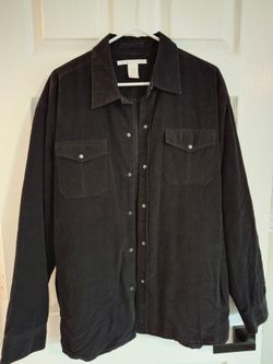 Vintage Perry Ellis Black Corduroy Jacket - Medium