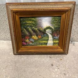 K HILLMAN ORIGINAL OIL PAINTING CANVAS SIGNED.. 15 1/2 x 131/2 .
