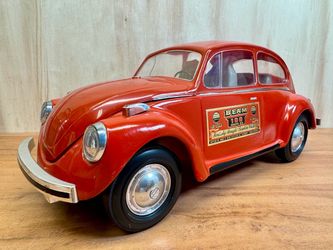 Large Vintage 1973 Red VW Volkswagen Bug Decanter Bottle (Still Sealed)