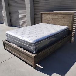 Queen Bed Frame With Mattress 