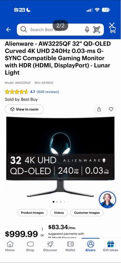 Alienware 240hz OLED 4k 32 inch
