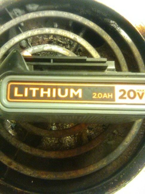 Four batteries for drill black and decker brand 20v lithium batteries