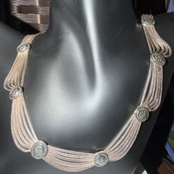 2.8 oz. Sterling 925 Byzantine Multi-strand Foxtail Chain Jewelry Set