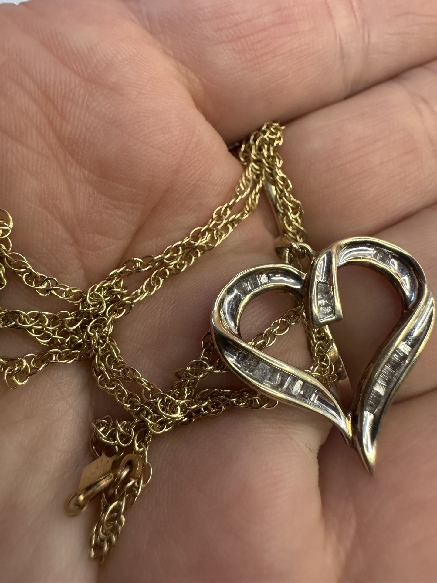 14k gold new chain with 10k gold Diamonds pendant  