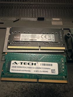 Lot of 4 16GB DDR4 Laptop RAM SODIMM 64GB Total - Samsung, A-Tech, Lexar