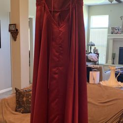 Burgundy wine evening gown!