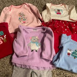 3 Baby girl outfits and two onesies