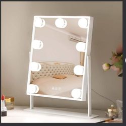 Mirror With 9 Dimmable Lights, 10x Magnification 