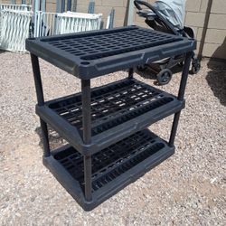 3 Tier Plastic Utility Shelving Unit 36x24x37 Garage Shelves 