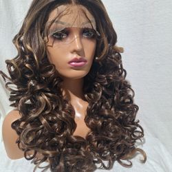Human Hair Blend Lace Front Wig 