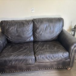 Dark Leather Couches