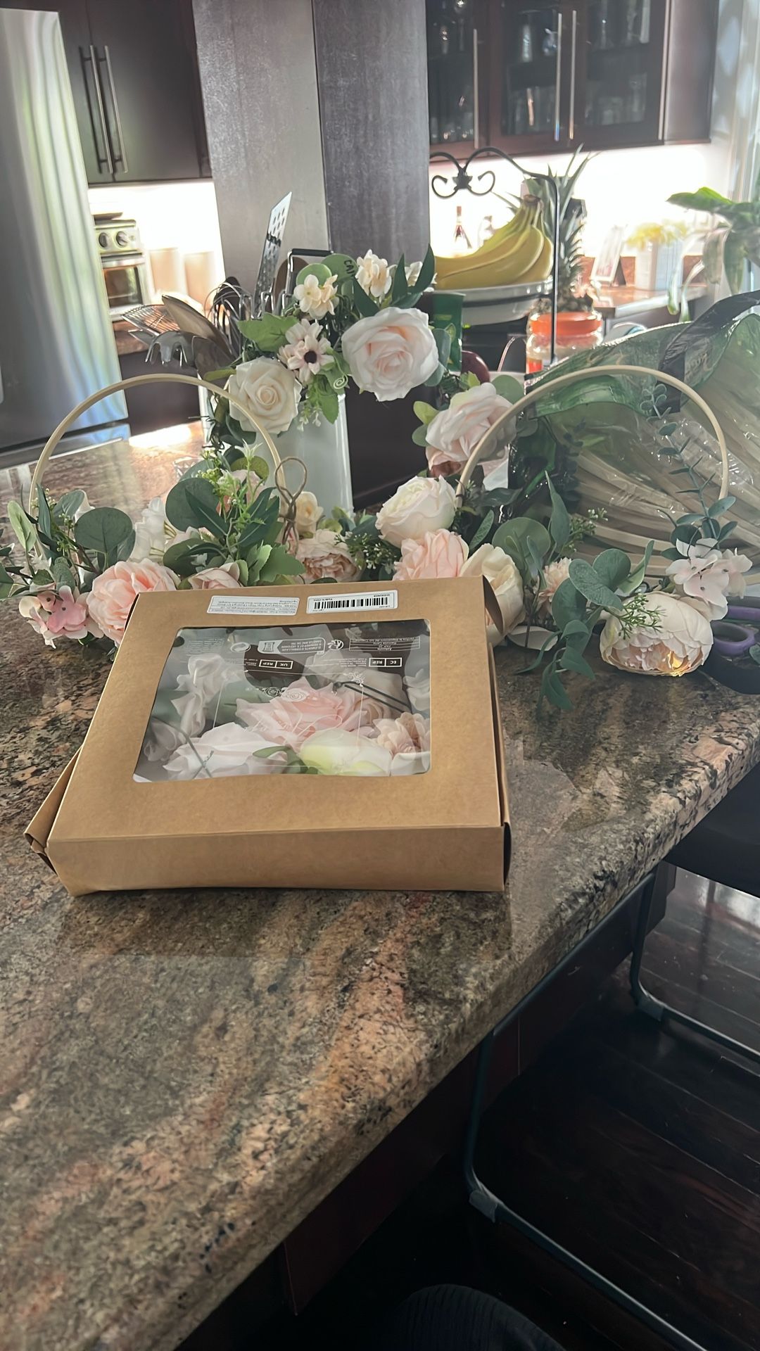 Artificial Flowers And Wood Rounds