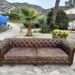 Restoration Hardware Kensington Leather Sofa