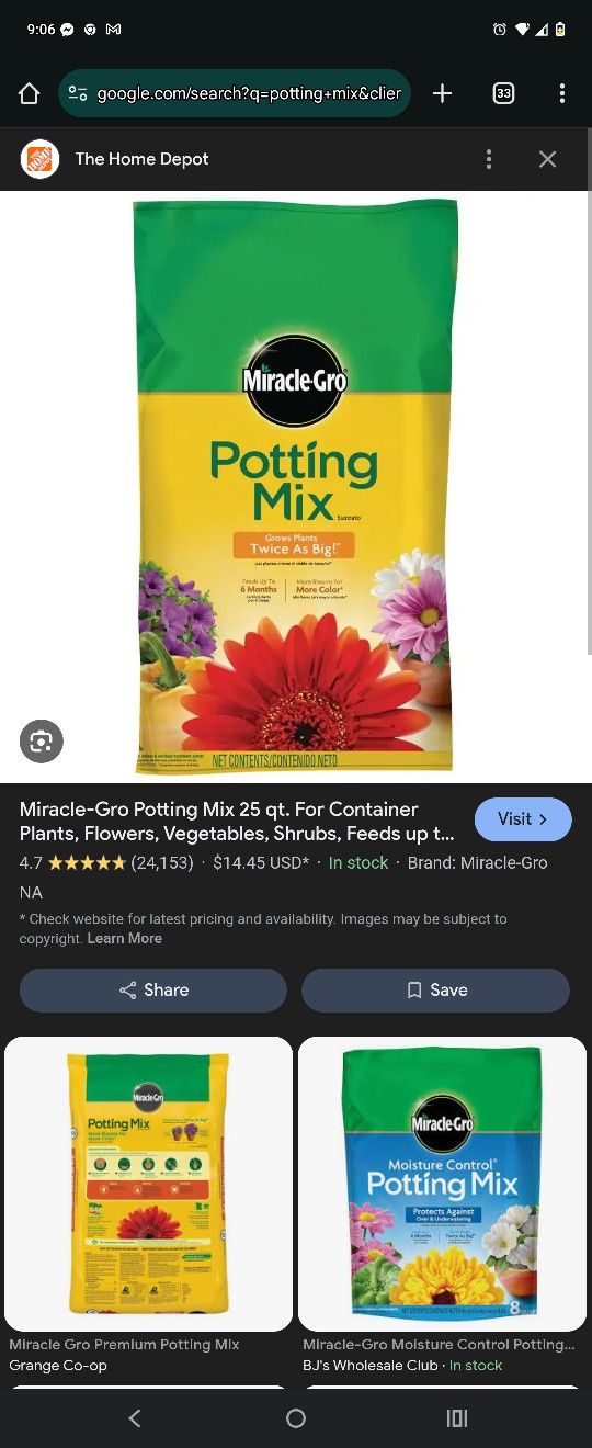 Potting Mix, Garden Soil, Compost