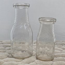 VTG SET of 2 MILK BOTTLES