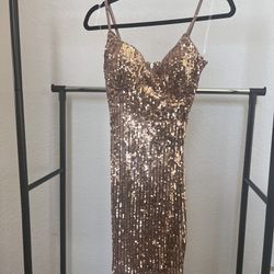 **NWT** Gold Sequenced Dress 