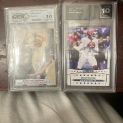 Labron James & Jalen Hurts Gem Mint 10 Gem & Leaf Rookies