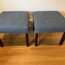Pair of Custom Ottomans in Excellent Condition Measures 23” square x 19”h. Smoke free.