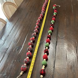 Handmade Fabric Bead Christmas Garlands