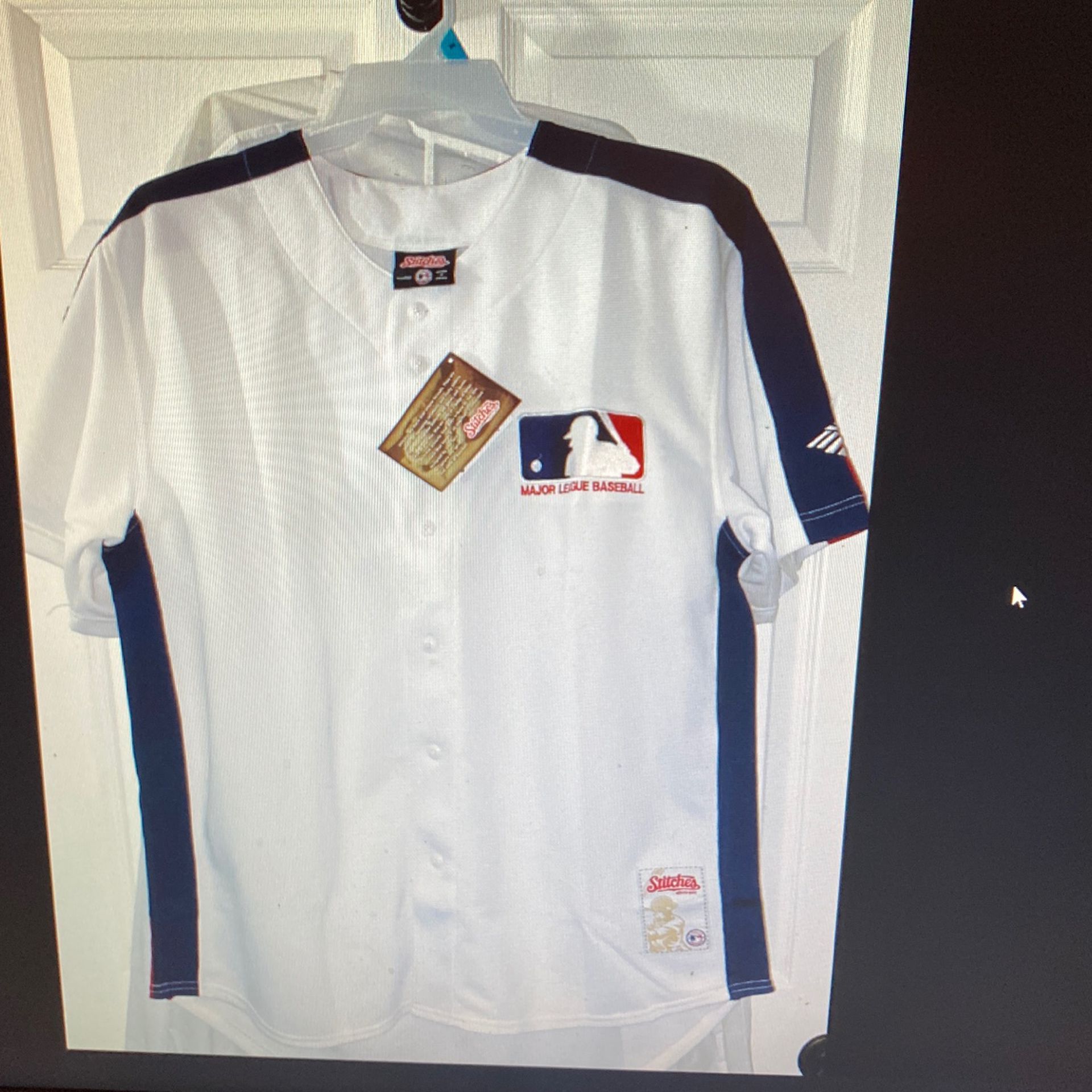 Stitches major league baseball white baseball jersey extra large new