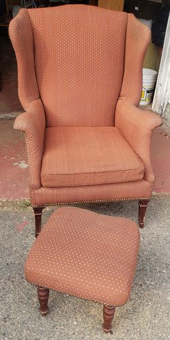Wingback chair with hassock