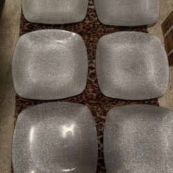 Glitter Silver Chargers Set Of 6 