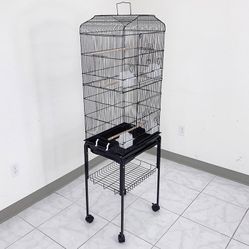 Brand New $60 Bird Cage 60” Tall Standing Parrot Parakeet with Rolling Stand 18x14x60 Inches 