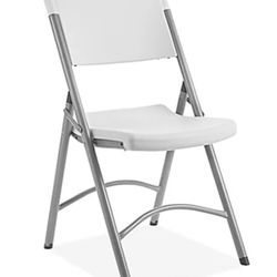 White Used Uline Foldable Chairs.  Over 40 Chairs Total.  Some New, Most Used. 