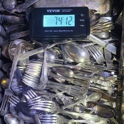 74 LB of silverplated flatware