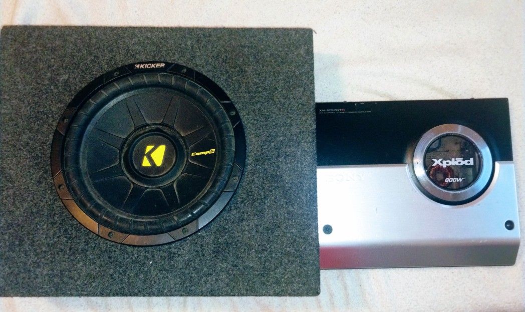 Kicker 10" Sub With 800w Xplod Amplifier