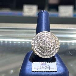 Big Heavily nugget Like Ring With 118 Small Diamonds 14k 22.7grams Size 10 1/2