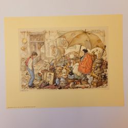 Flea Market Plague/ Anton Pieck/ 1966/ Digital Prints By Deta Vu Deco In Holland