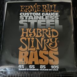 Ernie Ball 2843 Hybrid Slinky Stainless Steel Electric Bass Strings 45-105