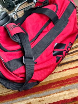 Adidas Red and Black Duffel Bag