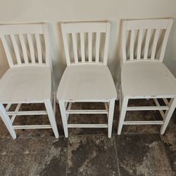 Concord White Counter Height Slat Back Stool