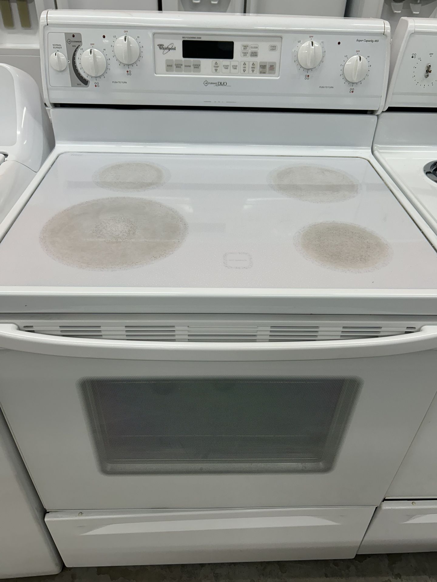 White Glass Top Stove