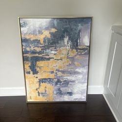 Blue & Gold Abstract Painting